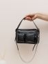 Mini Crocodile Embossed Chain Square Bag