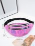 Holographic Zip Front Waist Bag