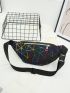 Mini Geometric Print Zip Front Waist Bag