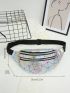 Mini Geometric Print Zip Front Waist Bag