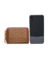 Weave Embossed Zip Around Card Holder With Keyring Multi-Card Card Organizer for Storage Credit Cards