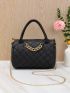 Quilted Chain Decor Boston Bag