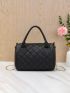 Quilted Chain Decor Boston Bag