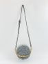 Mini Chain Decor Fluffy Circle Bag