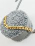 Mini Chain Decor Fluffy Circle Bag