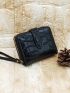 Crocodile Embossed Small Wallet With Wristlet