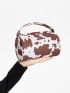 Mini Cow Pattern Chain Bucket Bag