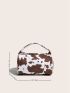 Mini Cow Pattern Chain Bucket Bag