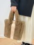 Two Tone Fluffy Satchel Bag