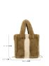 Two Tone Fluffy Satchel Bag