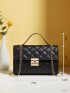 Quilted Twist Lock Flap Square Bag