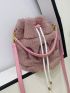 Mini Drawstring Design Fluffy Bucket Bag