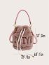 Mini Drawstring Design Fluffy Bucket Bag