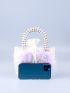 Mini Faux Pearl Decor Satchel Bag With Inner Pouch