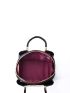 Litchi Embossed Dome Bag With Pompom Charm