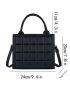 Plaid Embossed Double Handle Square Bag