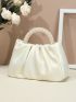 Faux Pearl Decor Ruched Bag