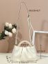 Faux Pearl Decor Ruched Bag