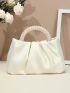 Faux Pearl Decor Ruched Bag