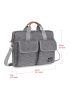 Men Letter Patch Decor Laptop Handbag Briefcase