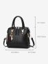 Crocodile Embossed Tassel & Cat Decor Satchel Bag, Mothers Day Gift For Mom