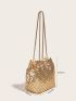 Mini Sequin Chain Bucket Bag