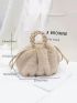 Braided Detail Drawstring Design Fuzzy Satchel Bag