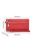 Neon Red Zipper Around Long Wallet