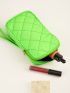Neon Green Quilted Phone Wallet