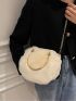 Minimalist Chain Fuzzy Satchel Bag