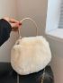 Minimalist Chain Fuzzy Satchel Bag