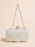 Mini Pearl & Rhinestone Decor Chain Box Bag