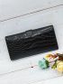 Crocodile Embossed Long Wallet