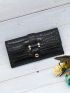 Crocodile Embossed Long Wallet