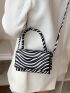 Mini Zebra Striped Pattern Flap Square Bag