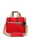 Men Neon-red Letter Embossed Laptop Handbag Briefcase