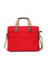 Men Neon-red Letter Embossed Laptop Handbag Briefcase