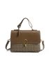 Houndstooth Pattern Flap Square Bag