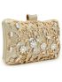 Rhinestone & Flower Decor Chain Box Bag