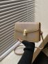 Embroidered Detail Metal Decor Flap Square Bag