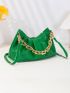 Chain Decor Ruched Bag