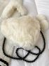 Fluffy Heart Design Satchel Bag