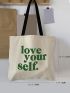 Letter Graphic Shopper Bag