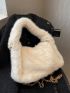 Chain Decor Fluffy Hobo Bag