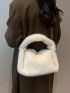 Chain Decor Fluffy Hobo Bag