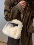 Chain Decor Fluffy Hobo Bag