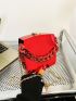Mini Neon Red Chain Box Bag