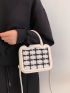 Plaid Pattern Tweed Square Bag