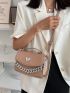 Butterfly & Chain Decor Flap Square Bag