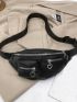 Heart Decor Zip Front Fanny Pack